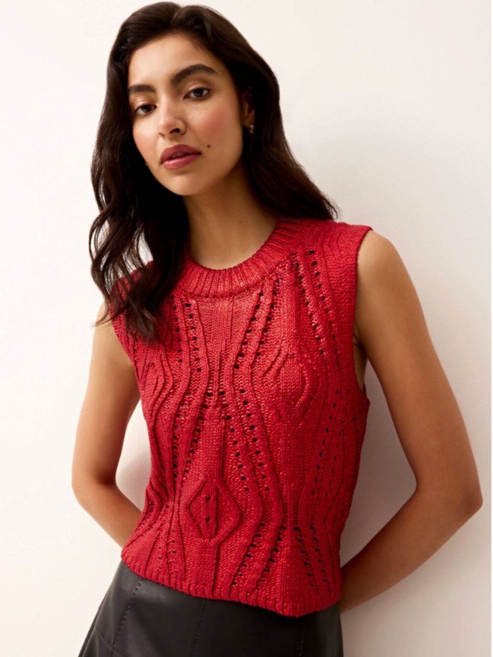 Beautiful Marie Oliver knit metallic McGuire Top - Size SMALL